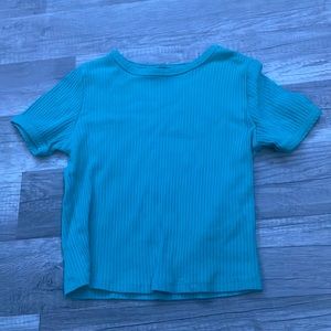 teal crop top